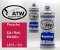 Preview: Porsche, Kiln Red Metallic, L811 / X3: 400ml Sprühdose + 400ml Klarlack - Set, von ATW Autoteile West.